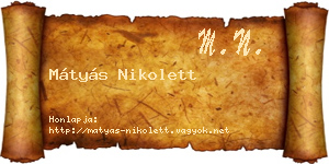 Mátyás Nikolett névjegykártya